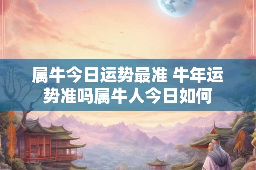 属牛今日运势最准 牛年运势准吗属牛人今日如何