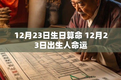12月23日生日算命 12月23日出生人命运