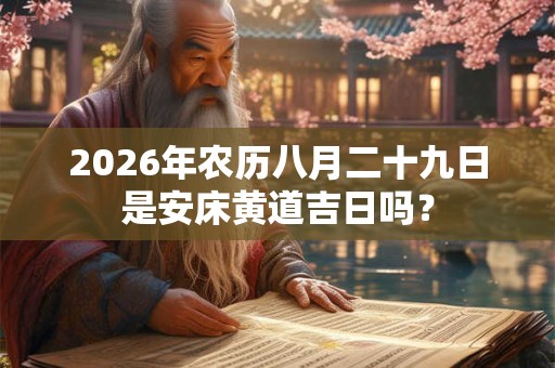 2026年农历八月二十九日是安床黄道吉日吗？