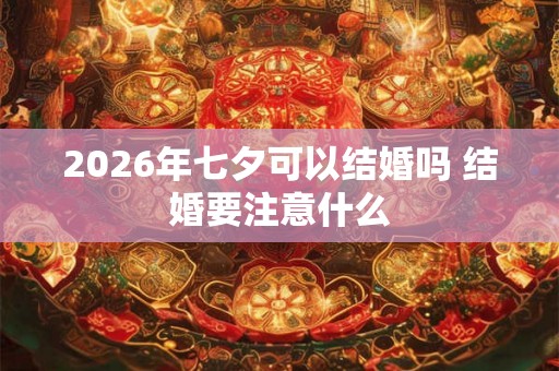 2026年七夕可以结婚吗 结婚要注意什么