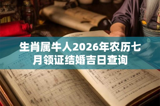 生肖属牛人2026年农历七月领证结婚吉日查询