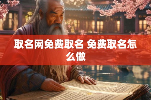 取名网免费取名 免费取名怎么做