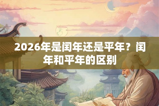 2026年是闰年还是平年？闰年和平年的区别