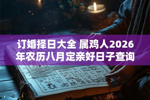 订婚择日大全 属鸡人2026年农历八月定亲好日子查询表 订婚择日大全 属鸡人2026年农历八月定亲好日子查询表