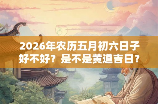 2026年农历五月初六日子好不好？是不是黄道吉日？