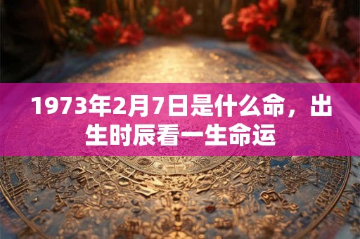 1973年2月7日是什么命，出生时辰看一生命运