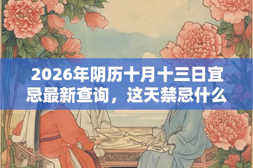 2026年阴历十月十三日宜忌最新查询，这天禁忌什么？