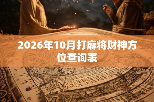 2026年10月打麻将财神方位查询表