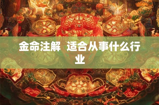 金命注解  适合从事什么行业
