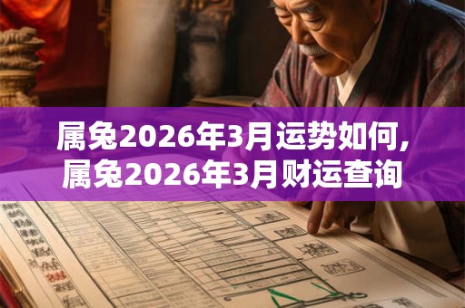 属兔2026年3月运势如何,属兔2026年3月财运查询