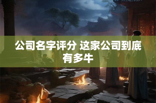 公司名字评分 这家公司到底有多牛