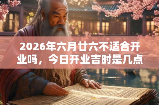 2026年六月廿六不适合开业吗，今日开业吉时是几点