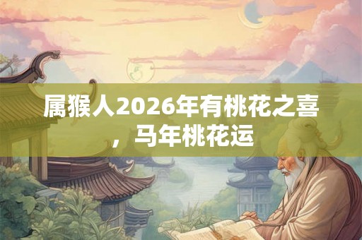 属猴人2026年有桃花之喜,马年桃花运 属猴人2026年有桃花之喜,马年桃花运