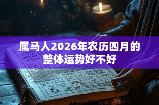 属马人2026年农历四月的整体运势好不好