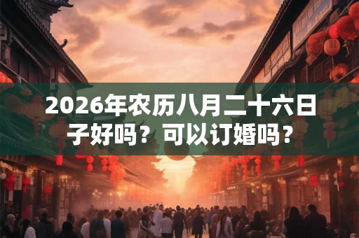 2026年农历八月二十六日子好吗?可以订婚吗? 2026年农历八月二十六日子好吗?可以订婚吗?