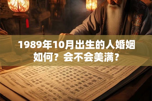 1989年10月出生的人婚姻如何？会不会美满？