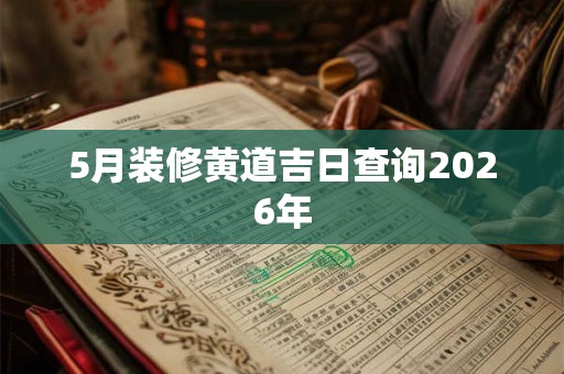 5月装修黄道吉日查询2026年