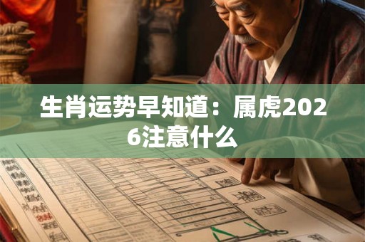 生肖运势早知道：属虎2026注意什么