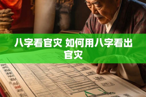 八字看官灾 如何用八字看出官灾
