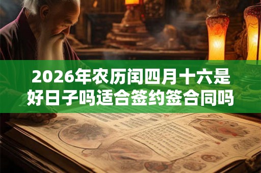 2026年农历闰四月十六是好日子吗适合签约签合同吗? 2026年农历闰四月十六是好日子吗适合签约签合同吗?