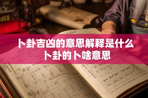 卜卦吉凶的意思解释是什么  卜卦的卜啥意思