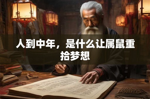 人到中年，是什么让属鼠重拾梦想