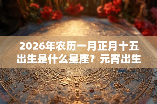 2026年农历一月正月十五出生是什么星座？元宵出生好吗？