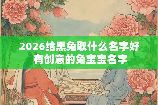 2026给黑兔取什么名字好 有创意的兔宝宝名字