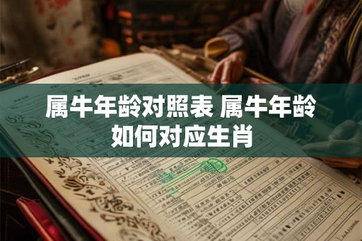 属牛年龄对照表 属牛年龄如何对应生肖 属牛年龄对照表 属牛年龄如何对应生肖
