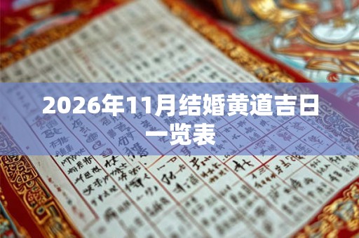 2026年11月结婚黄道吉日一览表