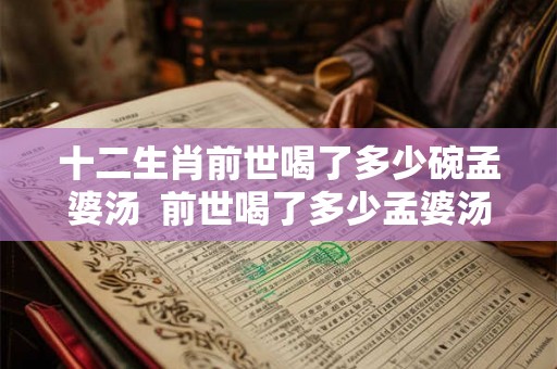 十二生肖前世喝了多少碗孟婆汤  前世喝了多少孟婆汤测试