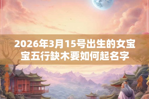 2026年3月15号出生的女宝宝五行缺木要如何起名字