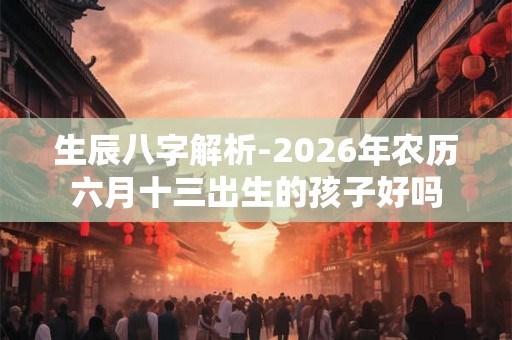 生辰八字解析-2026年农历六月十三出生的孩子好吗