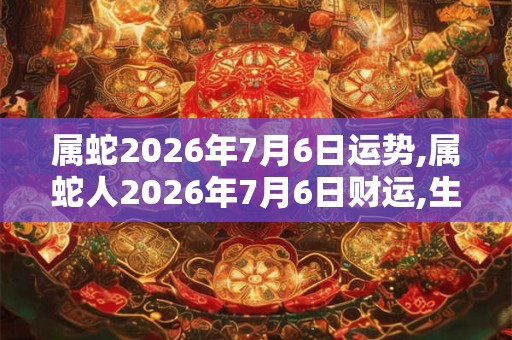 属蛇2026年7月6日运势,属蛇人2026年7月6日财运,生肖蛇2026年7月6日运势