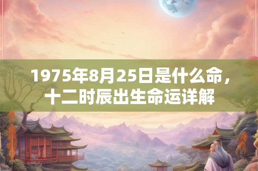 1975年8月25日是什么命,十二时辰出生命运详解 1975年8月25日是什么命,十二时辰出生命运详解