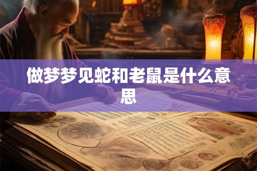 做梦梦见蛇和老鼠是什么意思