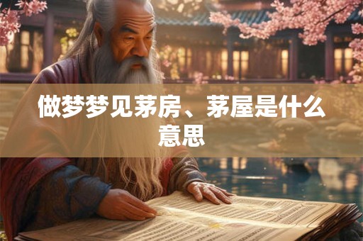 做梦梦见茅房、茅屋是什么意思