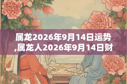 属龙2026年9月14日运势,属龙人2026年9月14日财运,生肖龙2026年9月14日运势 属龙2026年9月14日运势,属龙人2026年9月14日财运,生肖龙2026年9月14日运势