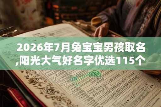 2026年7月兔宝宝男孩取名,阳光大气好名字优选115个