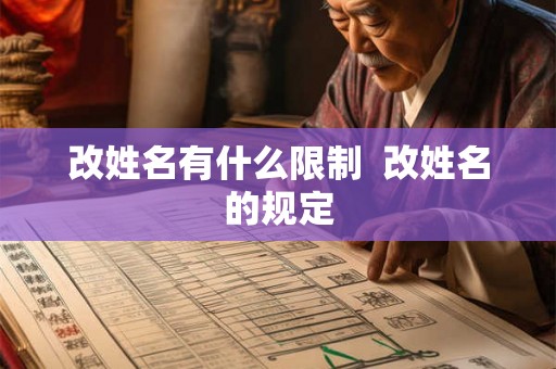 改姓名有什么限制  改姓名的规定