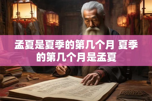 孟夏是夏季的第几个月 夏季的第几个月是孟夏