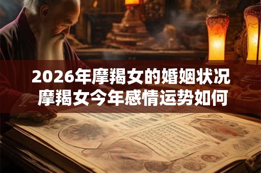 2026年摩羯女的婚姻状况 摩羯女今年感情运势如何