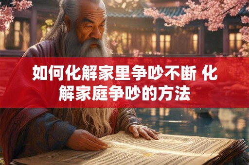 如何化解家里争吵不断 化解家庭争吵的方法
