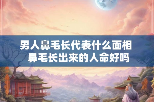 男人鼻毛长代表什么面相  鼻毛长出来的人命好吗