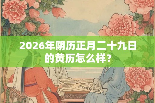 2026年阴历正月二十九日的黄历怎么样？