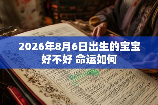 2026年8月6日出生的宝宝好不好 命运如何