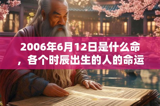 2006年6月12日是什么命，各个时辰出生的人的命运