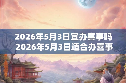 2026年5月3日宜办喜事吗 2026年5月3日适合办喜事吗