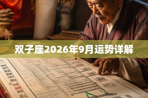 双子座2026年9月运势详解