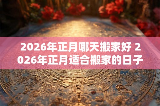 2026年正月哪天搬家好 2026年正月适合搬家的日子 2026年正月哪天搬家好 2026年正月适合搬家的日子